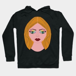 Beautiful Blonde Girl With Colorful Eye Shadow Graphic Design Hoodie